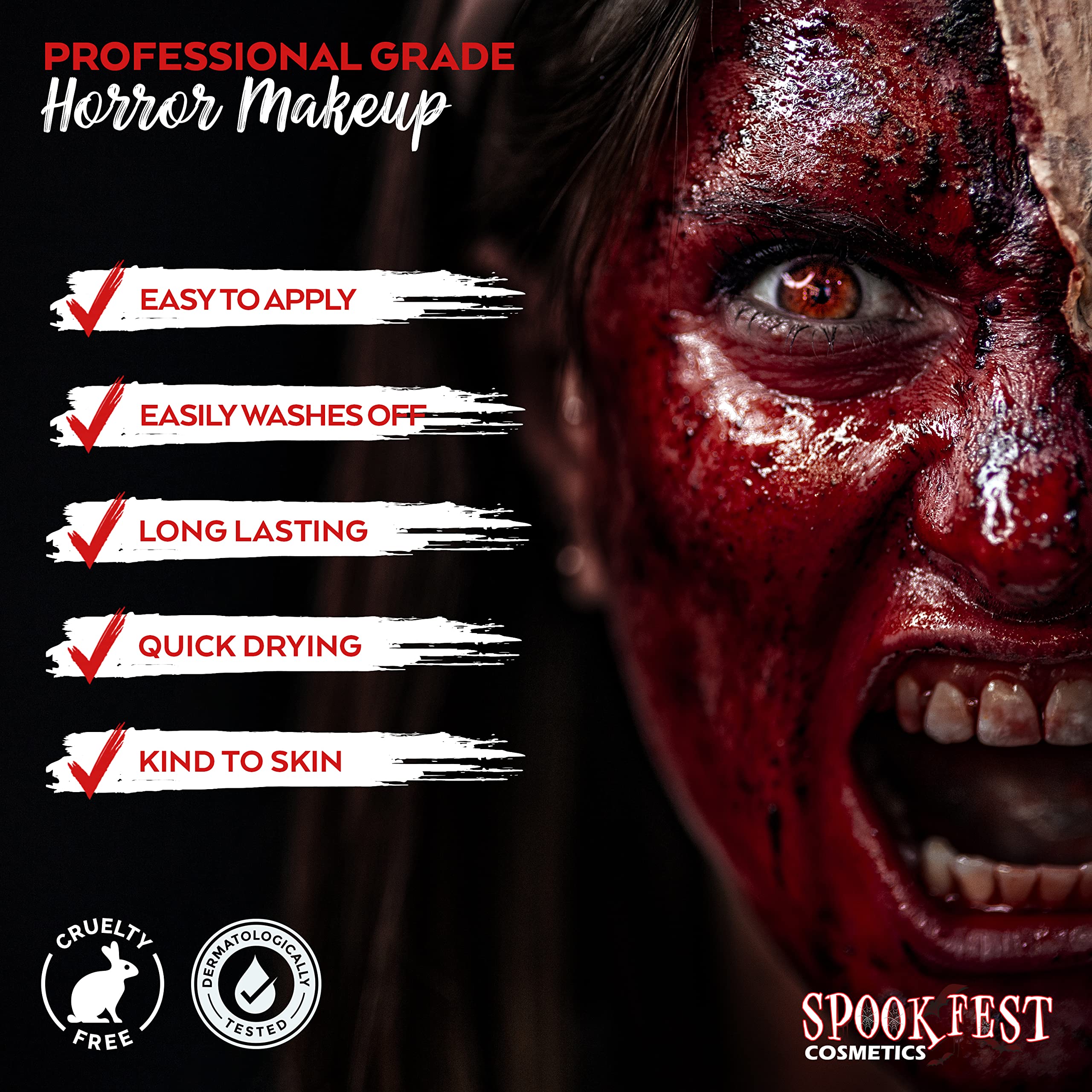 Special FX Pro Fake Blood 0.5 fl.oz Horror Make up for Vampire Zombie Theatre Special Effects Realistic Halloween Blood